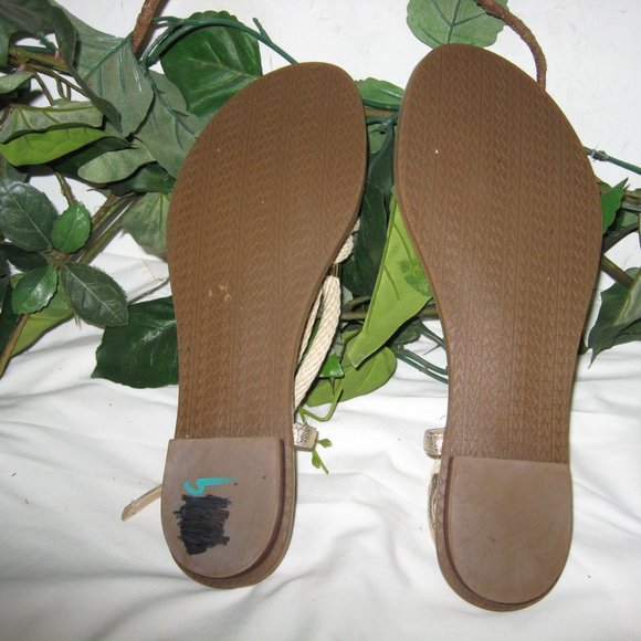 MICHAEL KORS GOLD AND ROPE SANDALS 9.5M - Picture 11 of 11
